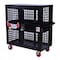 American Hawk Industrial Security Cart 60''W x 31''D x 64.75''H - Locking Utility Cart With Adjustable Shelf AH1555BLK - alternate 1